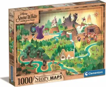 Puzzle Clementoni Story Maps Snow White, 1000 pjesë, 69x50 cm, shumëngjyrëshe