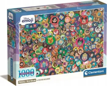 Puzzle Clementoni Disney Emoji Compact, 1000 pjesë, 70x50cm, shumëngjyrësh