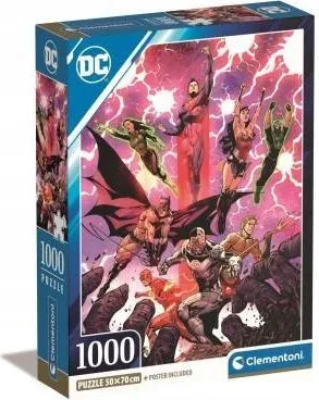 Puzzle Clementoni Compact Justice League, 1000 pjesë, 50x70 cm, shumëngjyrësh - 2