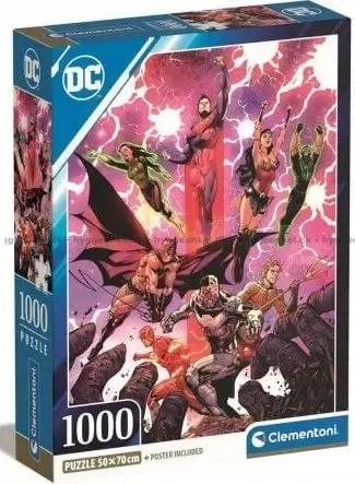 Puzzle Clementoni Compact Justice League, 1000 pjesë, 50x70 cm, shumëngjyrësh
