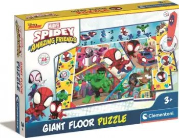 Puzzle dyshemeje Clementoni Dywan Spidey, 24 pjesë, me stilolaps interaktiv, shumëngjyrësh