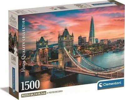 Puzzle Clementoni Compact London Twilight, 1500 pjesë, 84.5 x 59 cm, shumëngjyrësh - 2