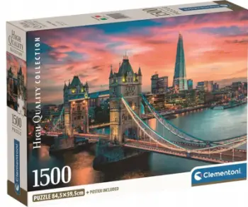 Puzzle Clementoni Compact London Twilight, 1500 pjesë, 84.5 x 59 cm, shumëngjyrësh