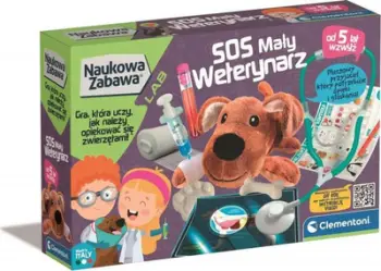 Set edukativ Clementoni Science Play SOS Little Veterinarian, lodër pelushi, aksesorë veterinarie, shumëngjyrësh