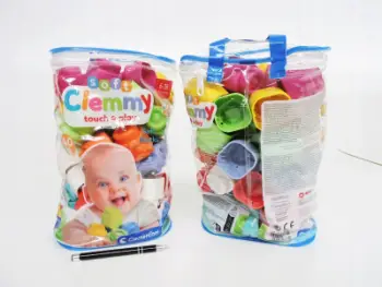 Lodra me blloqe Clementoni Clemmy Blocks Bag, set 40 copë, për foshnje