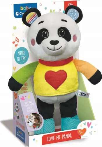 Lodër pelushi Clementoni PLUSH PANDA, muzikore, 32cm, bardhezi