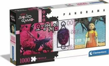 Puzzle Clementoni Panorama Netflix Squid Game, 1000 copa, shumëngjyrësh
