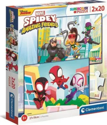 Puzzle Clementoni Spidey and Friends, 2 x 20, shumëngjyrëshe