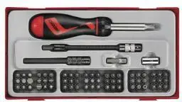 Set kaçavide me maje të këmbyeshme Teng Tools, 74 copë