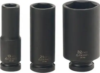 Çorape goditëse e gjatë Teng Tools 1/2", 28 mm, çelik krom molibden, e zezë