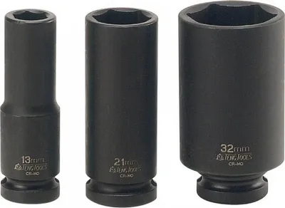 Kokë goditëse e gjatë Teng Tools, 1/2", 11 mm, e zezë - 1