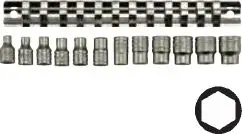 Set prizash me 6 maja Teng Tools, 1/4", 4-13 mm, 12 copë