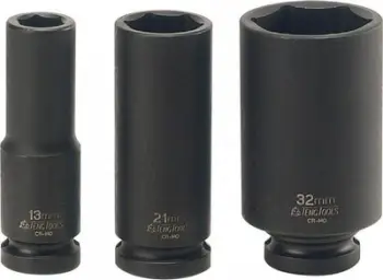 Kokë çelësi goditës Teng Tools, 1/2", 27mm, çelik krom molibden, e zezë