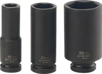 Çelës tub goditës Teng Tools Long Impact Socket, 1/2", 14 mm, i zi
