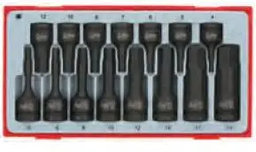 Set me priza makinerie gjashtëkëndëshe Teng Tools, 15 copë