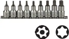 Set Prerësash Teng Tools Torx 1/2" TX20-TX60, 9 copë