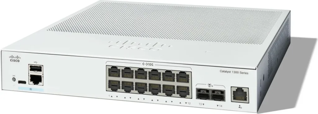 Switch Cisco Catalyst C1300-12XT-2X, 12x 10G, Managed, Rack mounting, i bardhë - 1