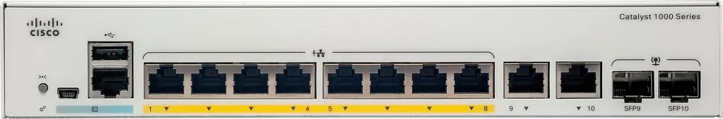Switch Cisco Catalyst 1000, 8 porte GE, 2 SFP, menaxhim web, PoE, i bardhë - 2