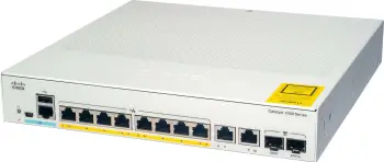 Switch Cisco Catalyst 1000, 8 porte GE, 2 SFP, menaxhim web, PoE, i bardhë
