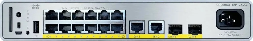 Switch Cisco Catalyst C9200CX-12P-2X2G-A, Managed, Gigabit Ethernet, PoE, Rack mounting - 1