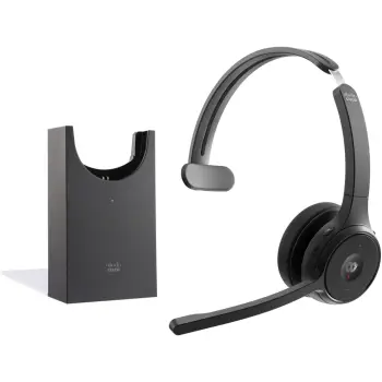 Headset Cisco 721 wireless, Bluetooth, Webex button, USB-A adapter, karbon i zi