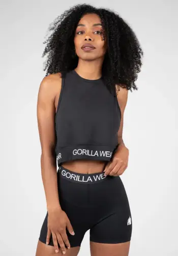 Colby Cropped Tank Top - Black