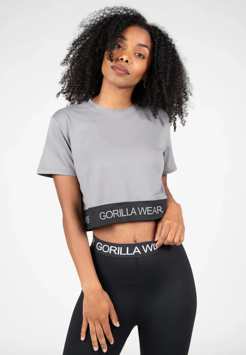 Colby Cropped T-Shirt - Gray - 1