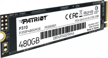 Disk SSD Patriot P310 . 480GB, M.2 2280 PCI-E x4 Gen3 NVMe