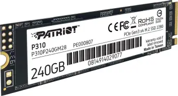 Disk SSD Patriot P310, 240GB, M.2 2280 PCI-E x4 Gen3 NVMe