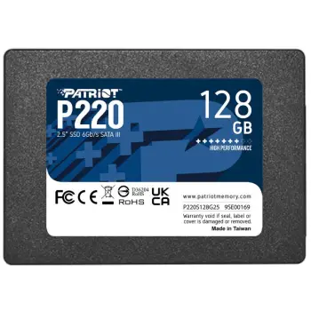 SSD të Brendshme Patriot P220 /128GB / SATA III 6Gb/s / 2.5″ – Zezë