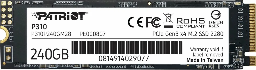 Disk SSD Patriot Memory P310, 240 GB, M.2, PCIe Gen3 x4, NVMe - 1