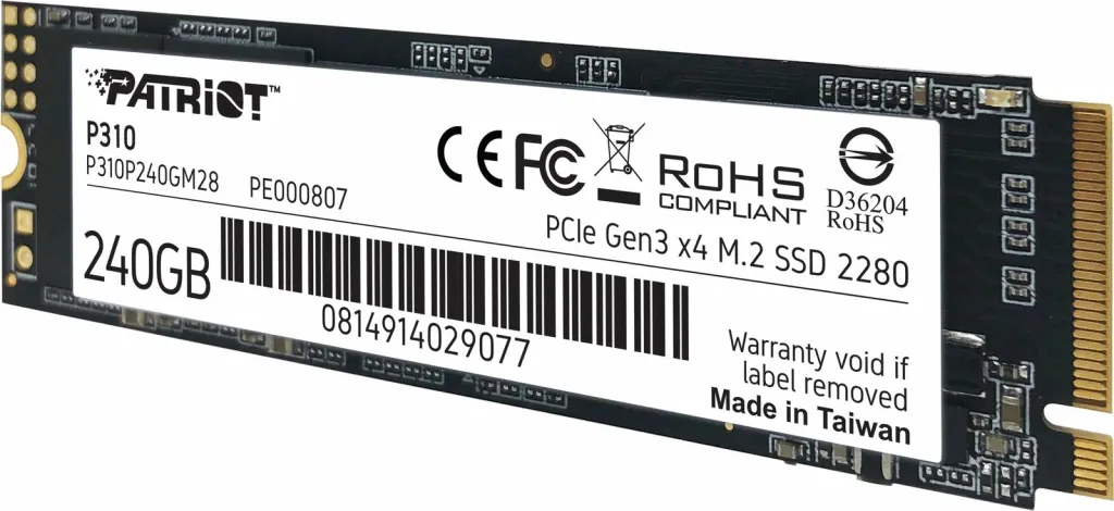 Disk SSD Patriot Memory P310, 240 GB, M.2, PCIe Gen3 x4, NVMe - 4
