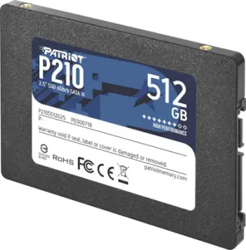 SSD i brendshëm Patriot P210, 512GB, SATA III, 2.5", e zezë