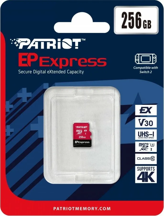 Kartë memorie Patriot EP Series Express, 256GB, MicroSDXC me adapter - 4