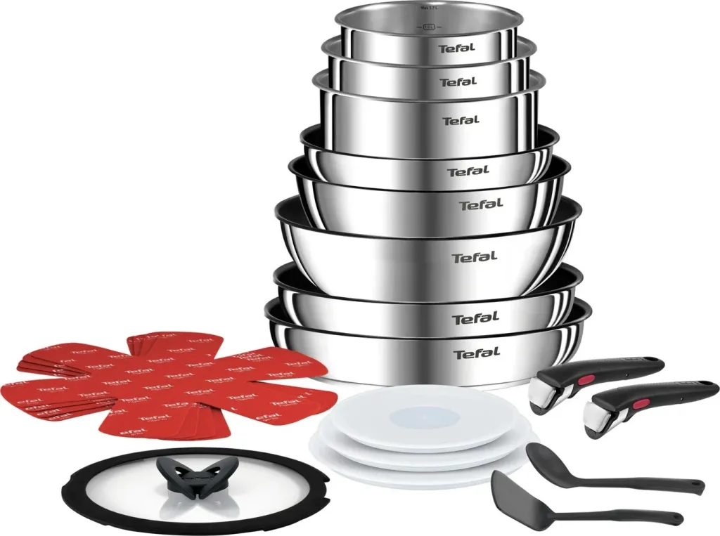 Set tenxheresh e tiganësh Tefal Ingenio L897SJ04, 20 pjesë, titanium - 1