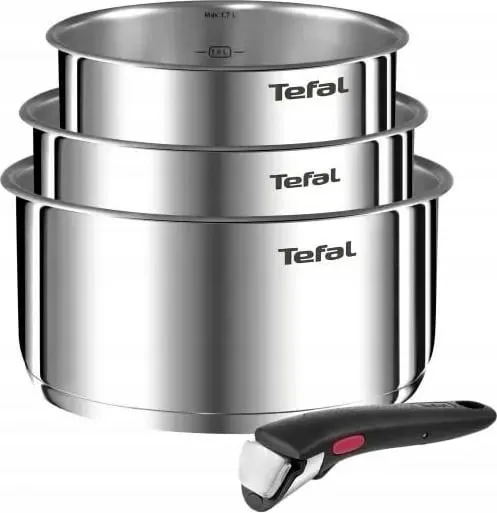 Set tenxheresh Tefal Ingenio L8964S55, 4 copë, çelik inoks, dorezë e zezë - 1