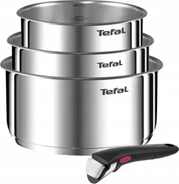Set tenxheresh Tefal Ingenio L8964S55, 4 copë, çelik inoks, dorezë e zezë