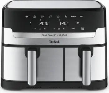 Fritezë me ajër Tefal DualEasy Grill EY905D, dy sirtarë, pa vaj, gri