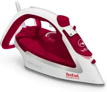 Hekur me avull, Tefal, Easygliss Plus FV5717E0, 2500W, 45 g/min avull, 195 g/min goditje, Durilium Airglide, e kuqe e bardhë
