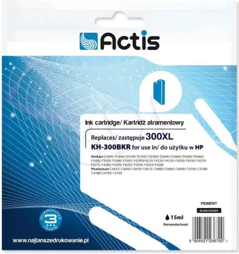 Ngjyrë për printer Actis KH-300BKR / CC641EE no. 300XL, e zezë
