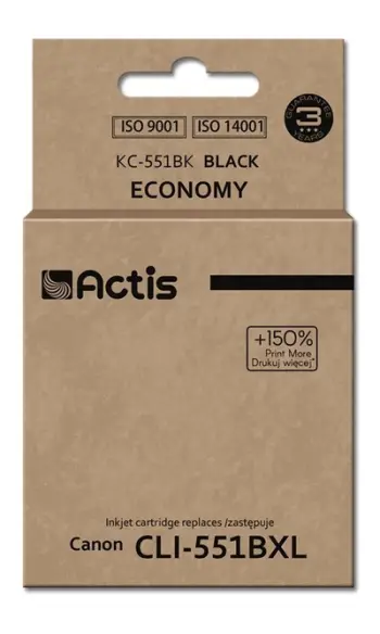Ngjyrë për printer Actis KC-551Bk (zëvendësim për Canon CLI-551Bk), 12 ml, e zezë