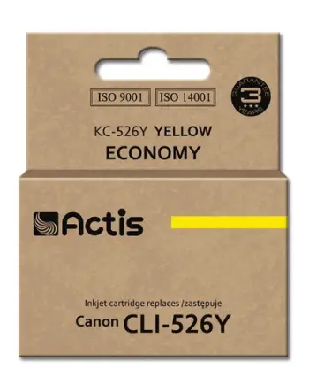 Ngjyrë për printer Actis KC-526Y (zëvendësim për Canon CLI-526Y), 10 ml, e verdhë