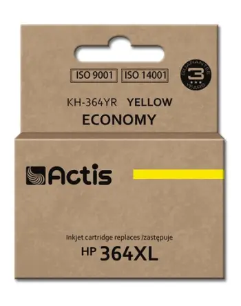 Ngjyrë për printer Actis KH-364YR (zëvendësim për HP 364XL CB325EE), 12 ml, e verdhë