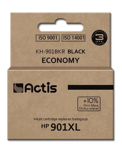 Ngjyrë për printer Actis KH-901BKR (zëvendësim për HP 901XL CC654AE), 20 ml, e zezë - 1