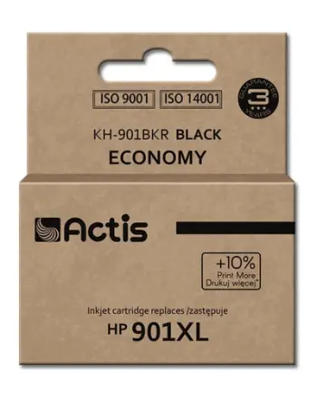 Ngjyrë për printer Actis KH-901BKR (zëvendësim për HP 901XL CC654AE), 20 ml, e zezë
