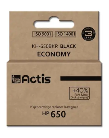 Ngjyrë për printer Actis KH-650BKR (zëvendësim për HP 650 CZ101AE), 15 ml, e zezë