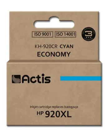Ngjyrë për printer Actis KH-920CR (zëvendësim për HP 920XL CD972AE), 12 ml, e kaltër