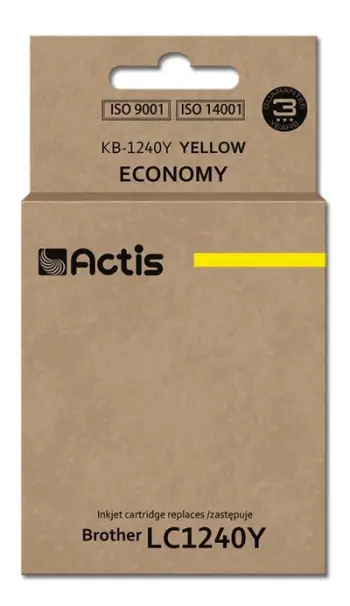 Ngjyrë për printer Actis KB-1240Y (zëvendësim për Brother LC1240Y/LC1220Y), 19 ml, e verdhë