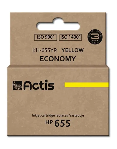 Ngjyrë për printer Actis KH-655YR (zëvendësim për HP 655 CZ112AE), 12 ml, e verdhë - 1