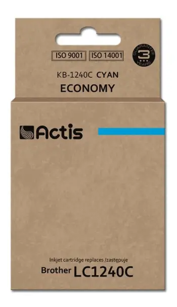 Ngjyrë për printer Actis KB-1240C (zëvendësim për Brother LC1240C/LC1220C), 19 ml, e kaltër